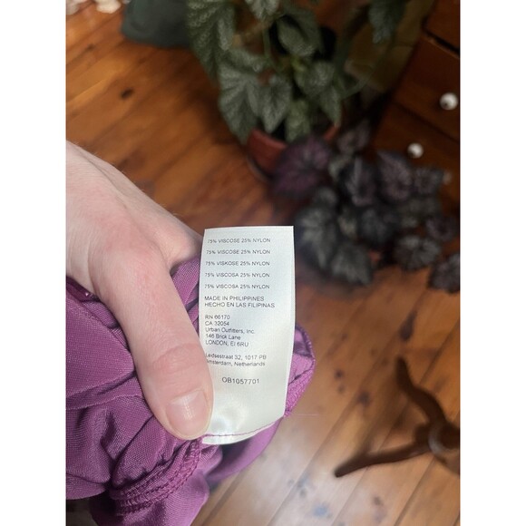 Anthropologie Pilcro Women Shirt Medium Relaxed Velvet Purple Buttondown - Picture 8 of 10